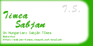 timea sabjan business card