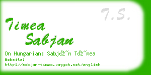 timea sabjan business card